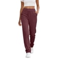 thumbnail image 1 of ZGRBOU Womens Travel Athletic Pants Stretchy High Waist Wide Leg Straight Pants Business Casual Slacks with Pockets, 1 of 6
