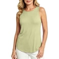 thumbnail image 1 of ZGRBOU Workout Tops for Women Sleeveless Summer Round Neck Athletic Shirts Lightweight Curved Hem Gym Tank Tops, 1 of 6