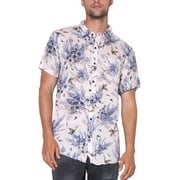ZGY Denim Mens Printed Lightweight Button-Down Shirt