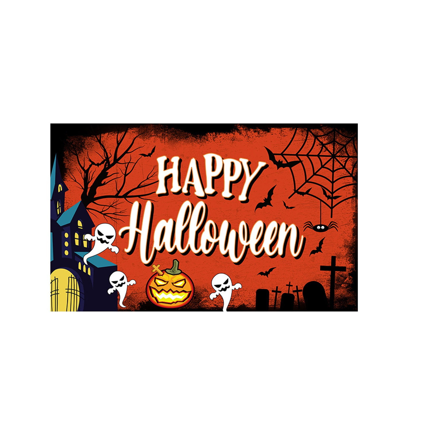 Zgstore Scary Happy Pumpkin Happy Banner For Purple Party Garage 