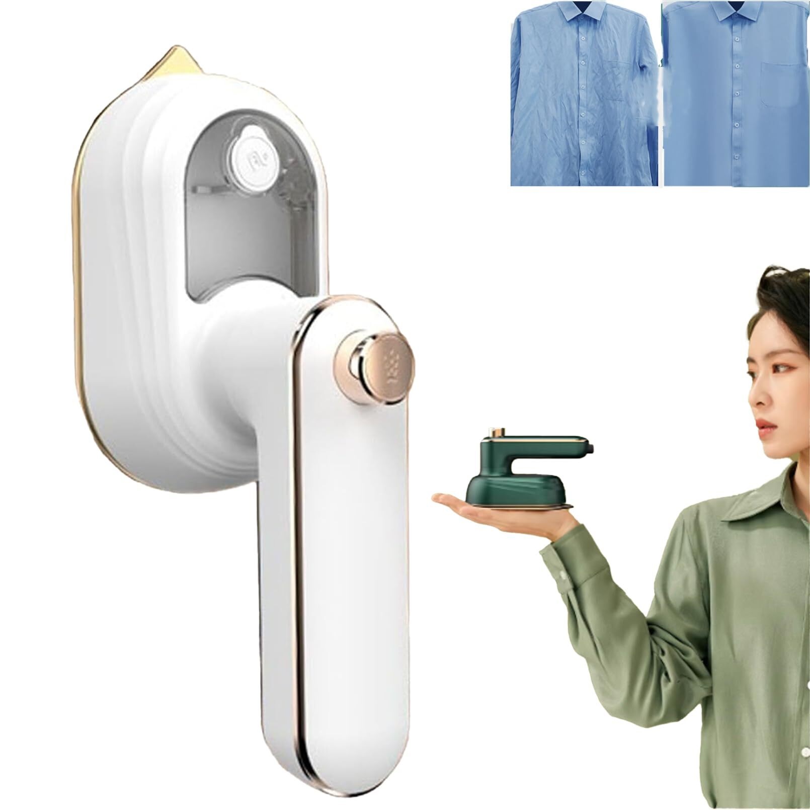 Fer à Repasser Portable Ironizze Pro - Vapeur, Pliable, Anti-Brûlure - Pour Voyage Et Maison (Vert)