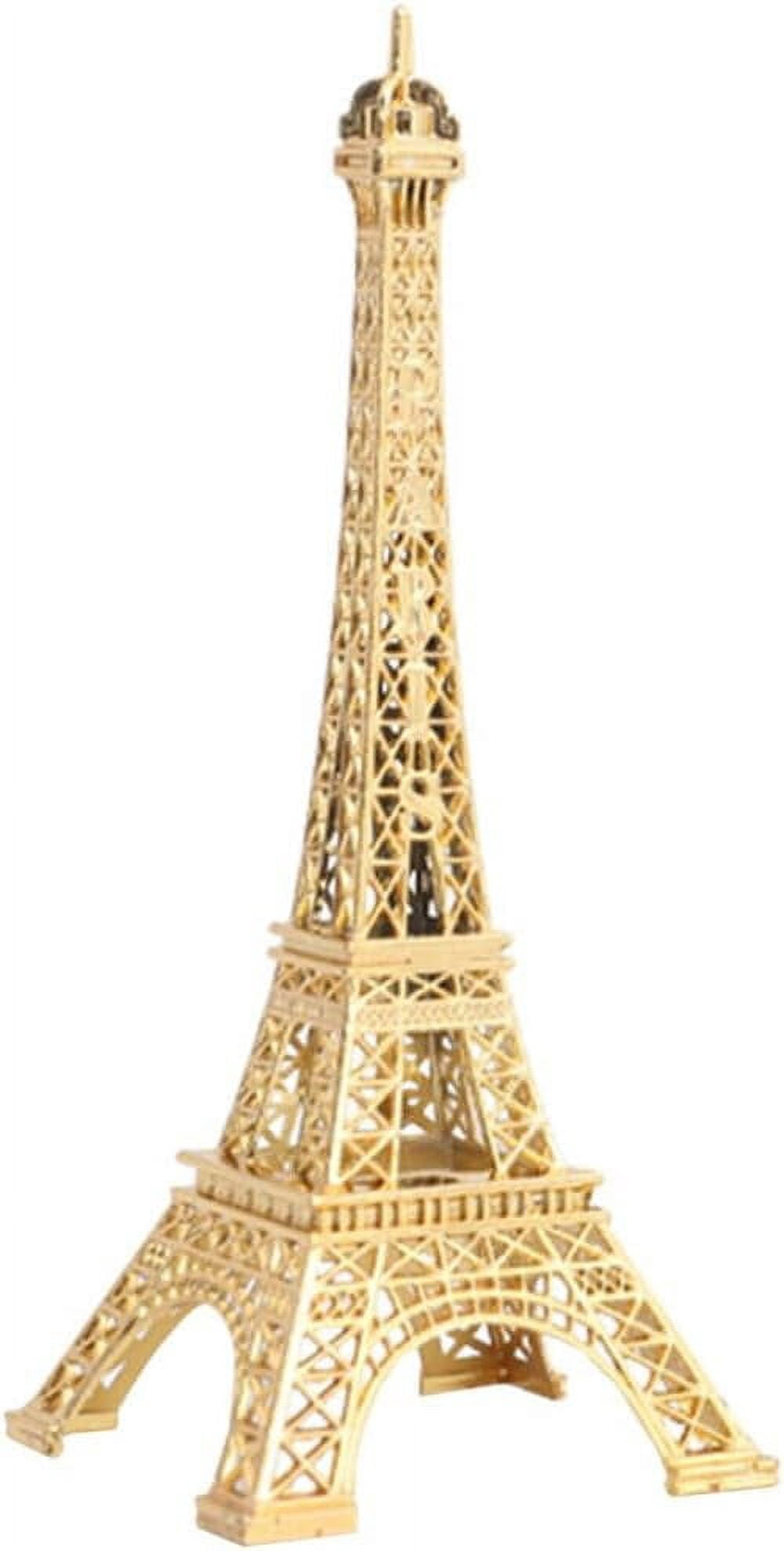 Set Of 2 Iron Eiffel Tower Statues - 15" Tall Tabletop Decor For Home, Wedding, Or Spa