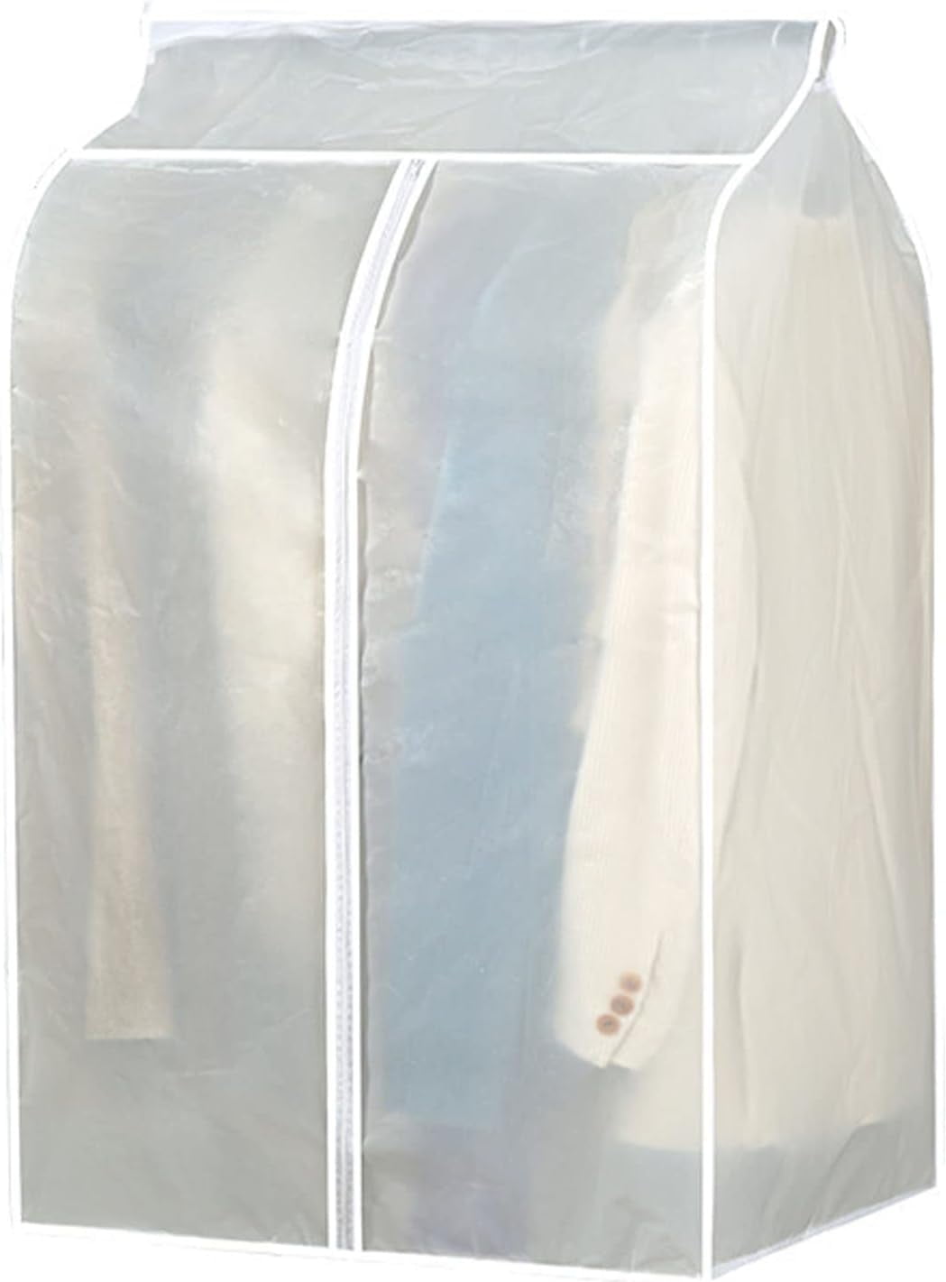 ZHAAGRJ Long Garment Bags for Hanging Clothes Storage, Clear Moth Proof Suits Covers Gussetes for Closet Storage Travel, Plastic Protector for Dress Gowns, Coats, Suit, Down Jacket CJA#12006