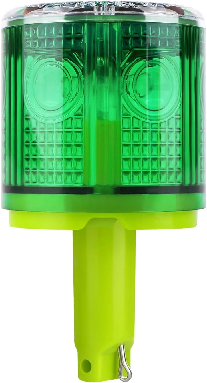 Solar-Stroboskop-Warnlicht – 360°, IP67 Wasserdicht, Grün, Für Bau, Verkehr & Marine