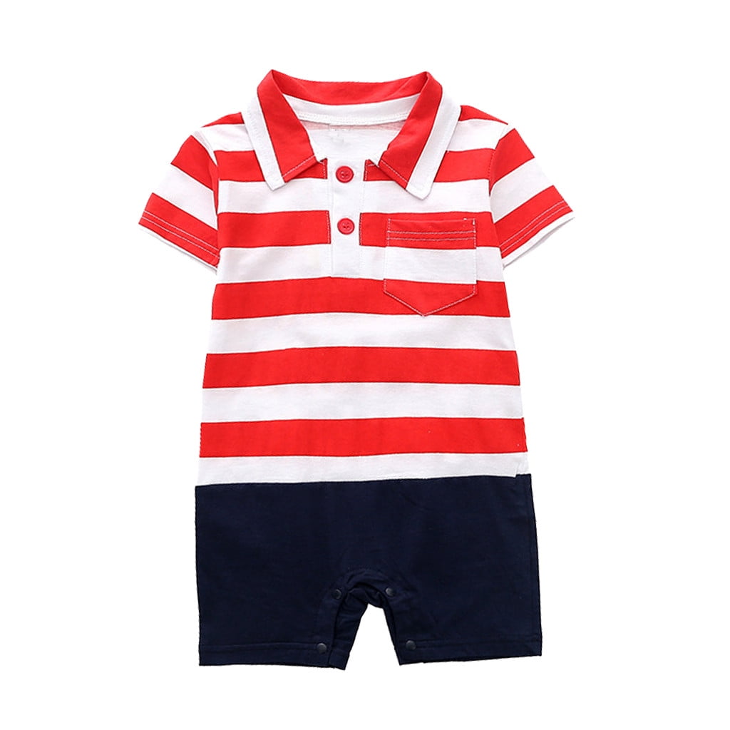 ZHAGHMIN Baby Boy Birthday Outfit Boys Clothes Romper Striped Sleeve