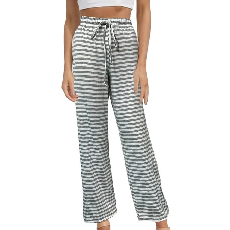 Casual Daily Plaid Stripe Pocket Loose High Waist Straight Full Print Bottoms(4 Colors) Casual Daily Plaid Stripe Pocket Loose High Waist Straight Full Print Bottoms(4 Colors)