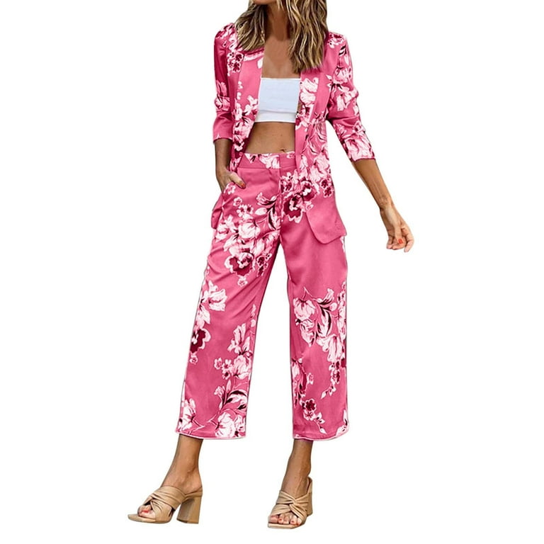 ZHAGHMIN Casual Two Piece Outfits For Women Ladies Casual Printed