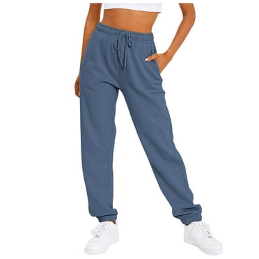 ZHAGHMIN Comfortable Women'S Casual Baggy Sweatpants Drawstring Elastic Waist Wide Leg Women Jogger Sweatpants High Waisted Trousers Women Wide Leg Blue SizeS