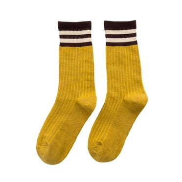 ZHAGHMIN Fashion Striped Thermal Women Thick Thermal Cozy Socks Women'S Comfortable and Breathable Stockings Winter Tall Boot Socks for Women Yellow