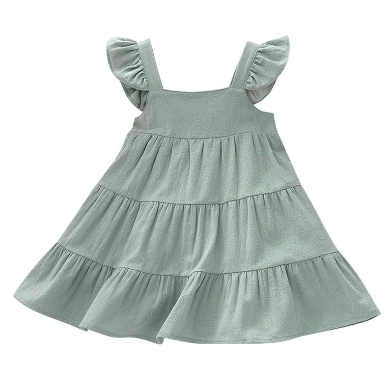 ZHAGHMIN Girl Easter Dress Toddler Kids Baby Girls Linen Vintage