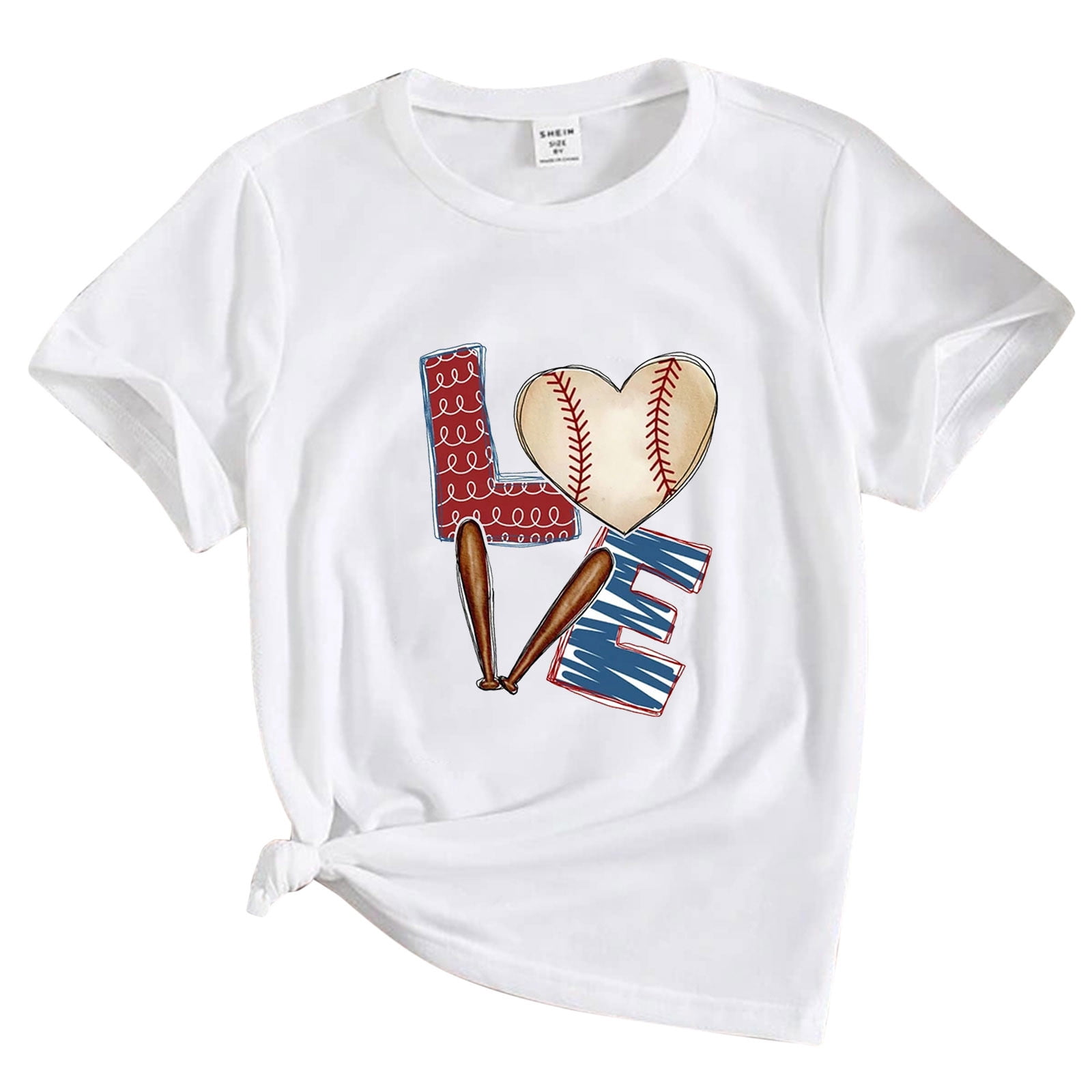 Women's Leopard Baseball Mom T-Shirt – Cute Heart Graphic Tee, Soft Casual Top, Size M In Green