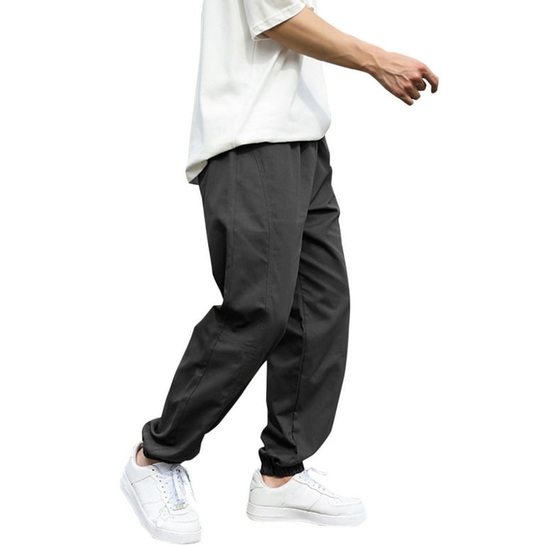 ZHAGHMIN Hiking Joggers Men'S Autumn And Winter Pants Trouser Solid Color  Casual Overalls With Lace-Up Sports Loose Casual Trouser Construction Pants