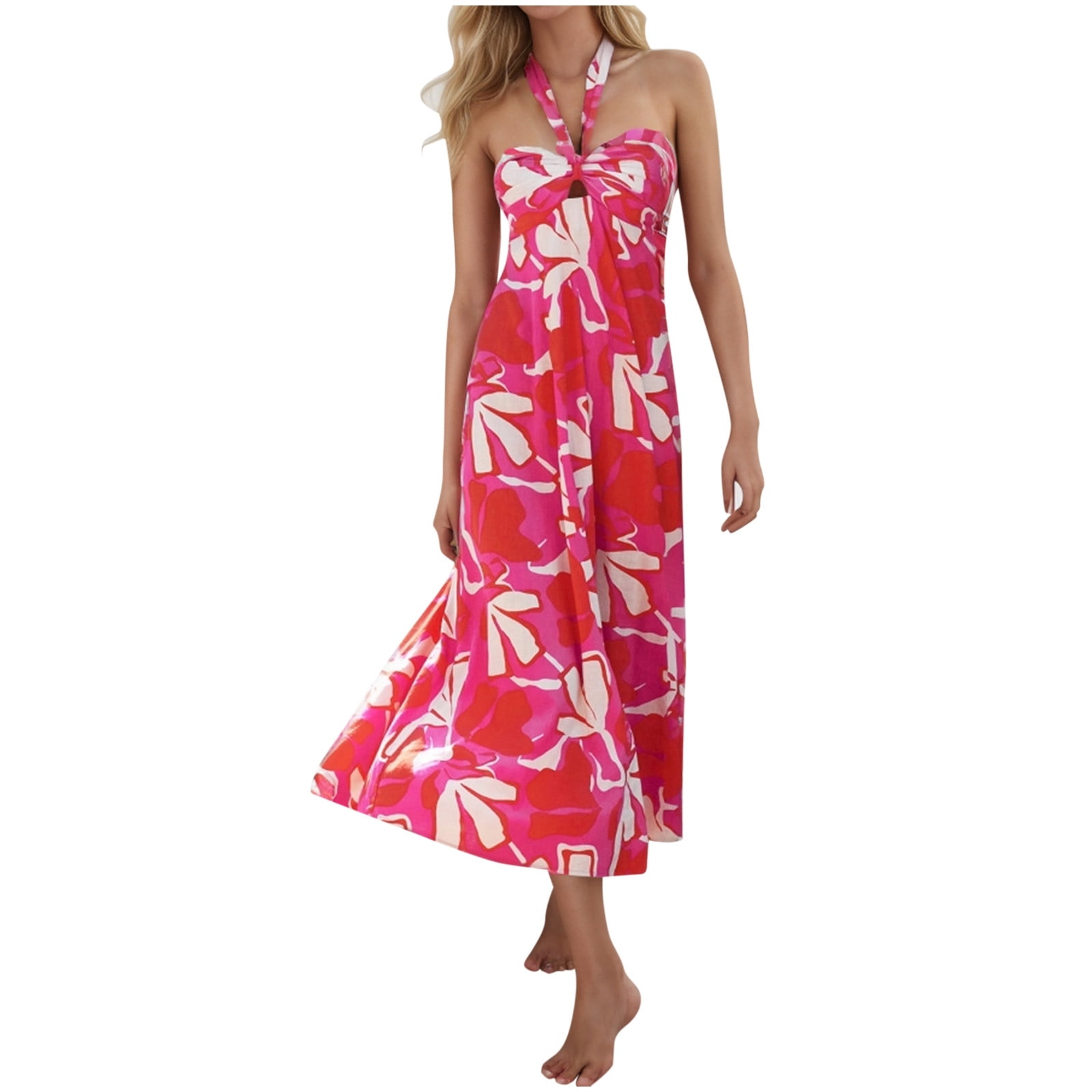 ZHAGHMIN Long Summer Dresses with Sleeves Women'S Stylish Sexy Lace Up