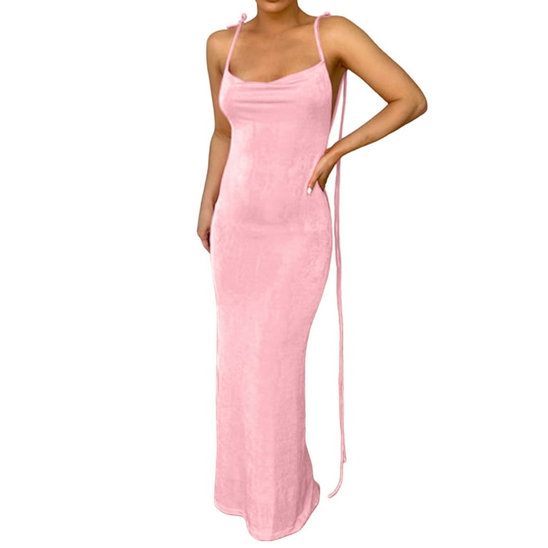 Fashion Hanging Neck Spaghetti Straps Slim Bodycon Dress Fashion Hanging Neck Spaghetti Straps Slim Bodycon Dress