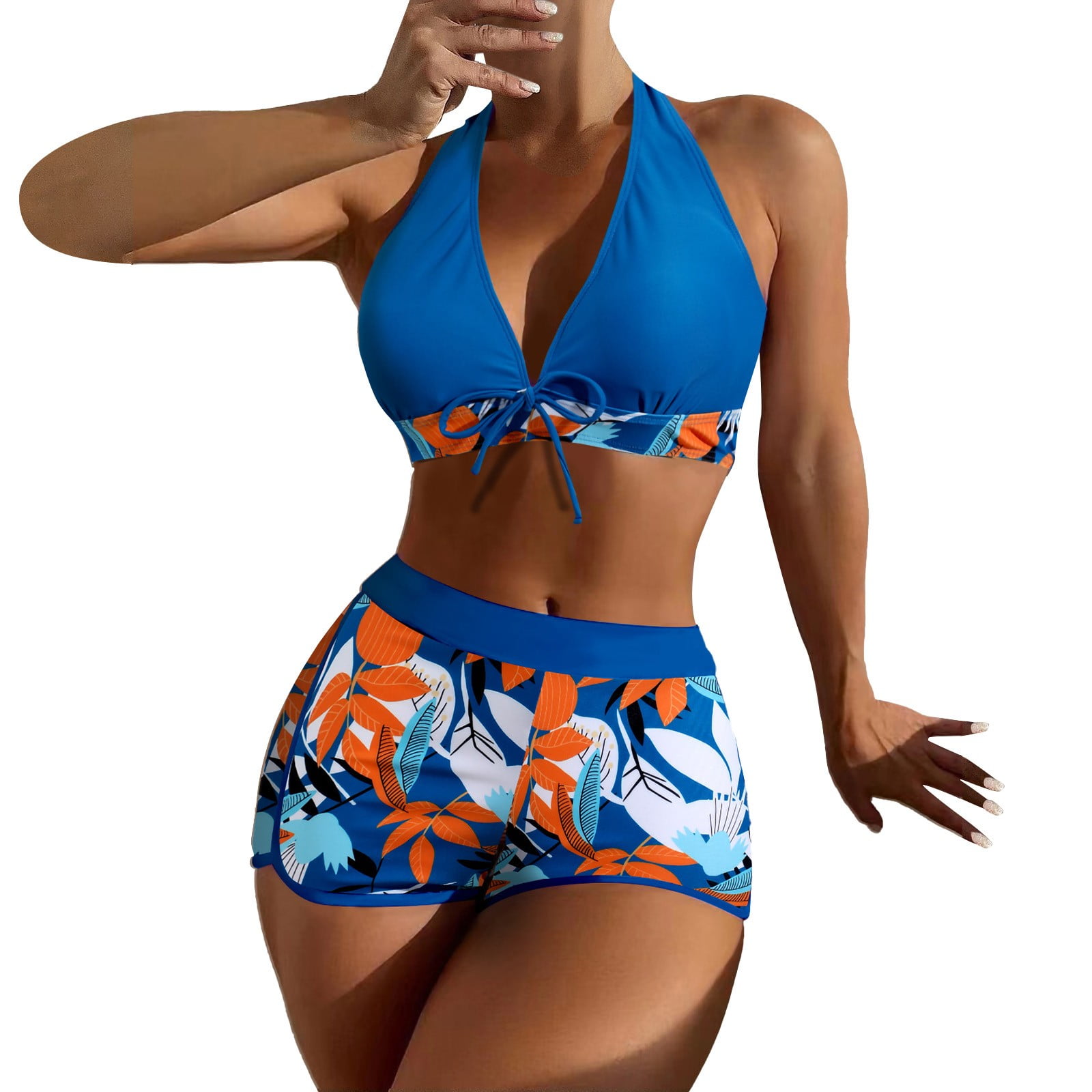 ZHAGHMIN Nordic Beach Wrap Womens High Waisted Bikini Sets High Cut