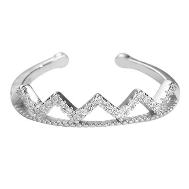 ZHAGHMIN Pinky Rings For Women Two Layer Stylish Ring Female Simple Design Ring Index Finger Opening Adjustable Wavy Ring Minimalist Ring Gift For Her Adjustable Opening Punk Rings For Men Pansy Rin