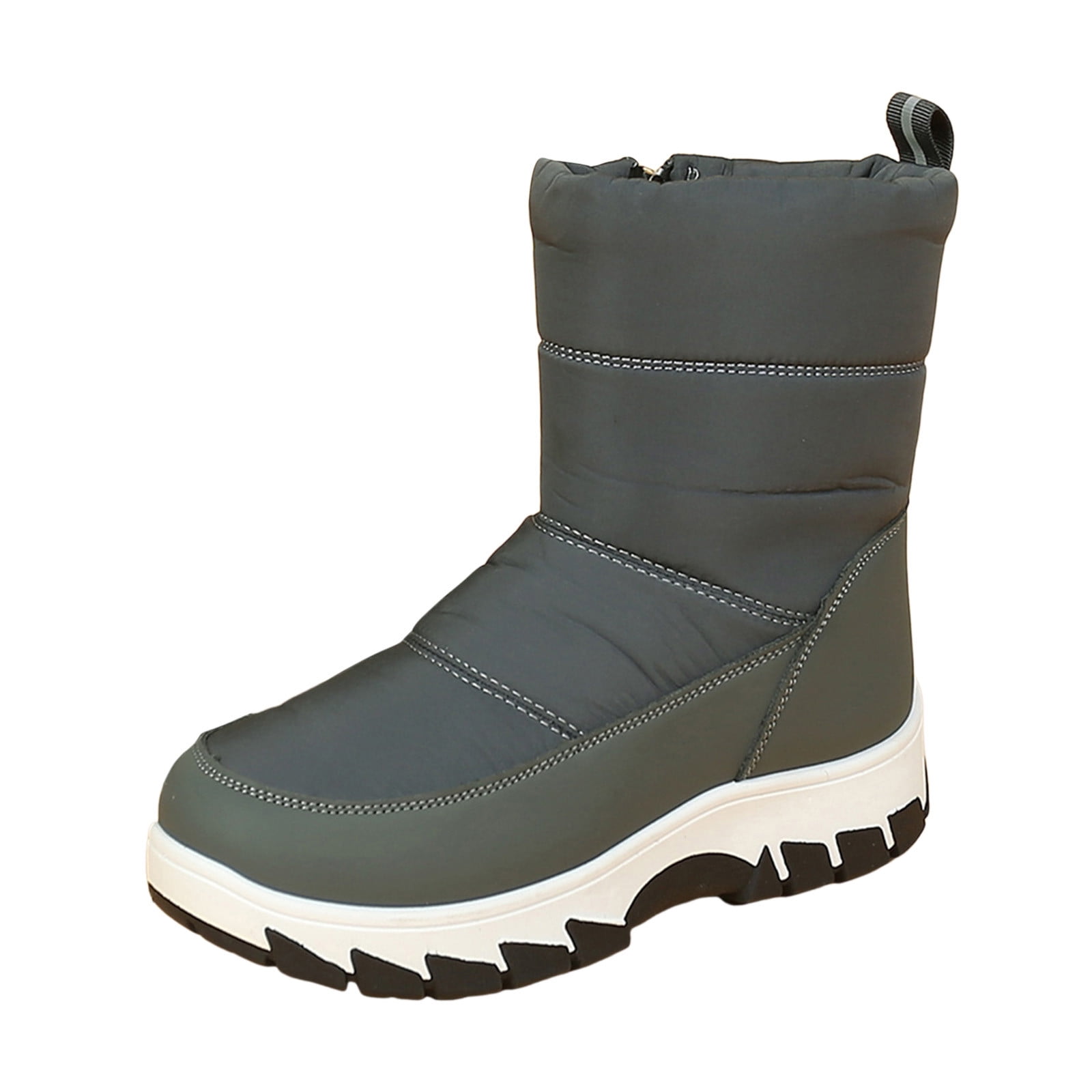 MUSSHOE Women's Winter Platform Snow Boots - Waterproof, Non-Slip Combat Boots With Side Zipper 4 thumbnail image