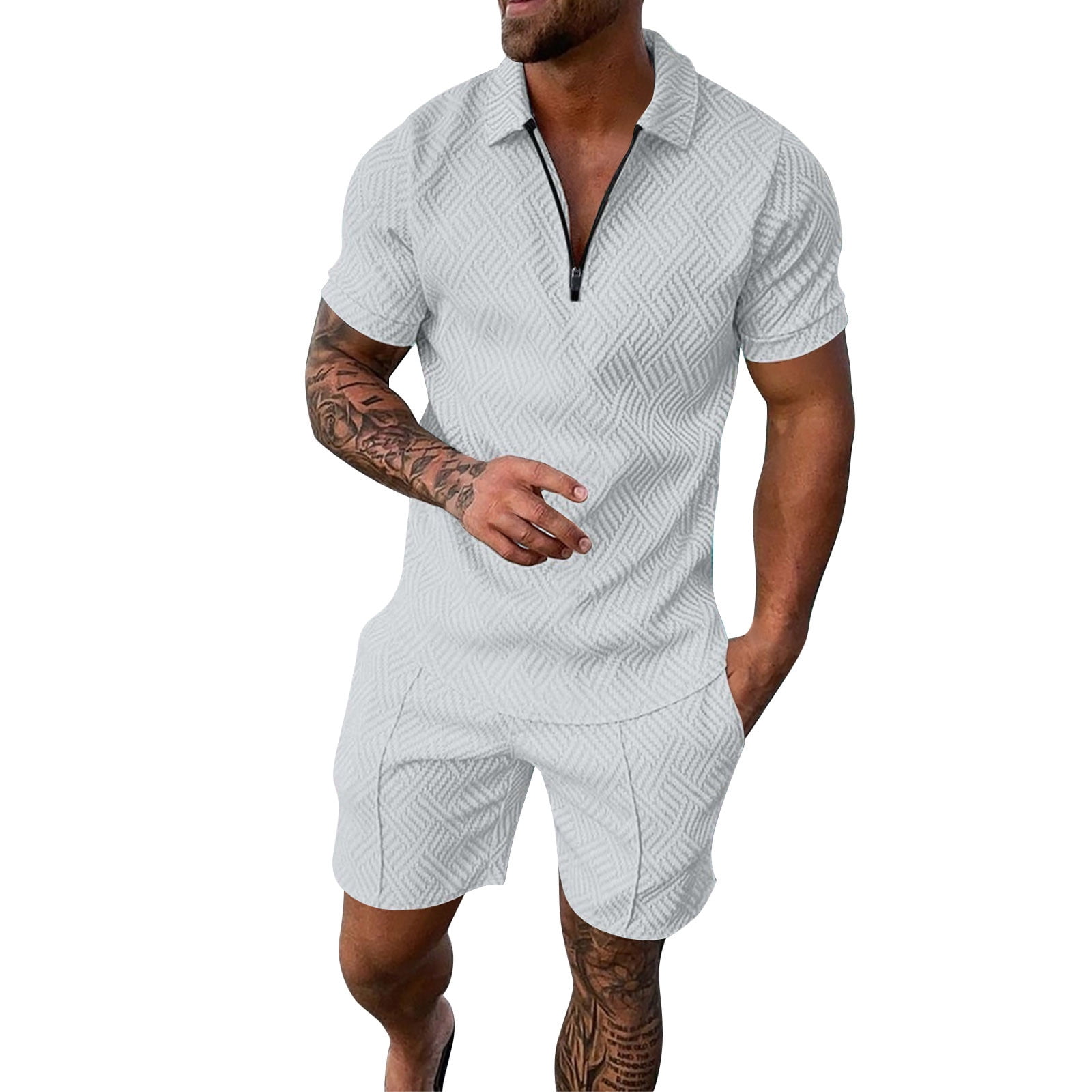 ZHAGHMIN Shirts Men Men'S Shirt And Shorts Set Summer