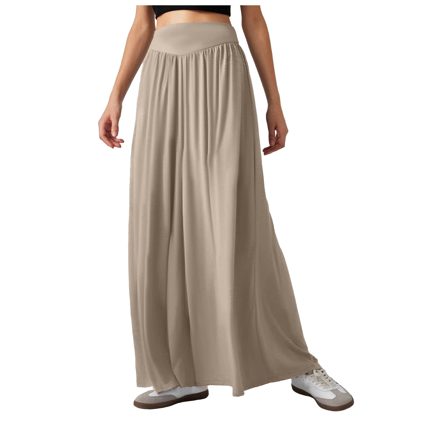 ZHAGHMIN Solid Color Half Length Pleated Skirt for Women ZHAGHMIN Solid Color Half Length Pleated Skirt for Women