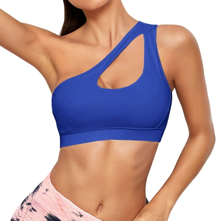 ZHAGHMIN Padded Bra Tank Top Women One Shoulder Plus Size Exercise Shake  Proof Yoga Bra Underwear With Bra Womens Workout Clothes Crossed Sports Bra  Padded Tops Cotton Bras for Women Plus S 