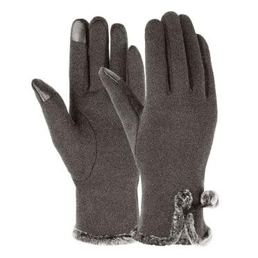 ZHAGHMIN Thermal Black Warm Gloves for Men Women Soft Thicken Windproof Touchscreen Non-Slip Gloves for Driving Cycling Hiking Skating Grey