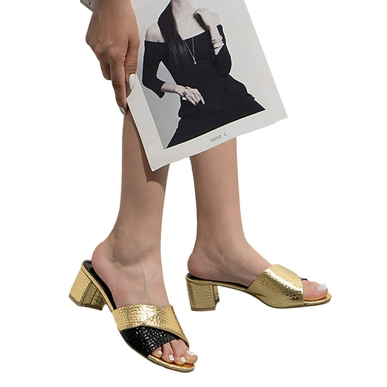 Ladies slippers with heel discount