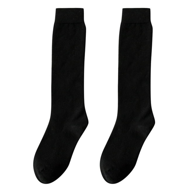 ZHAGHMIN Women'S Comfy Mid Calf Dress Sock Winter Warm Leg Socks Keep Warm Sock High Knee Lightweight Cotton Socks Womens Cotton Socks Black