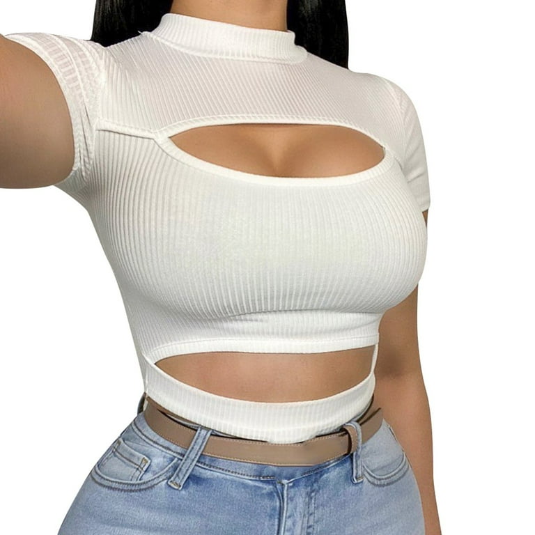 Summer solid color stitching cutout slim sling top Summer solid color stitching cutout slim sling top