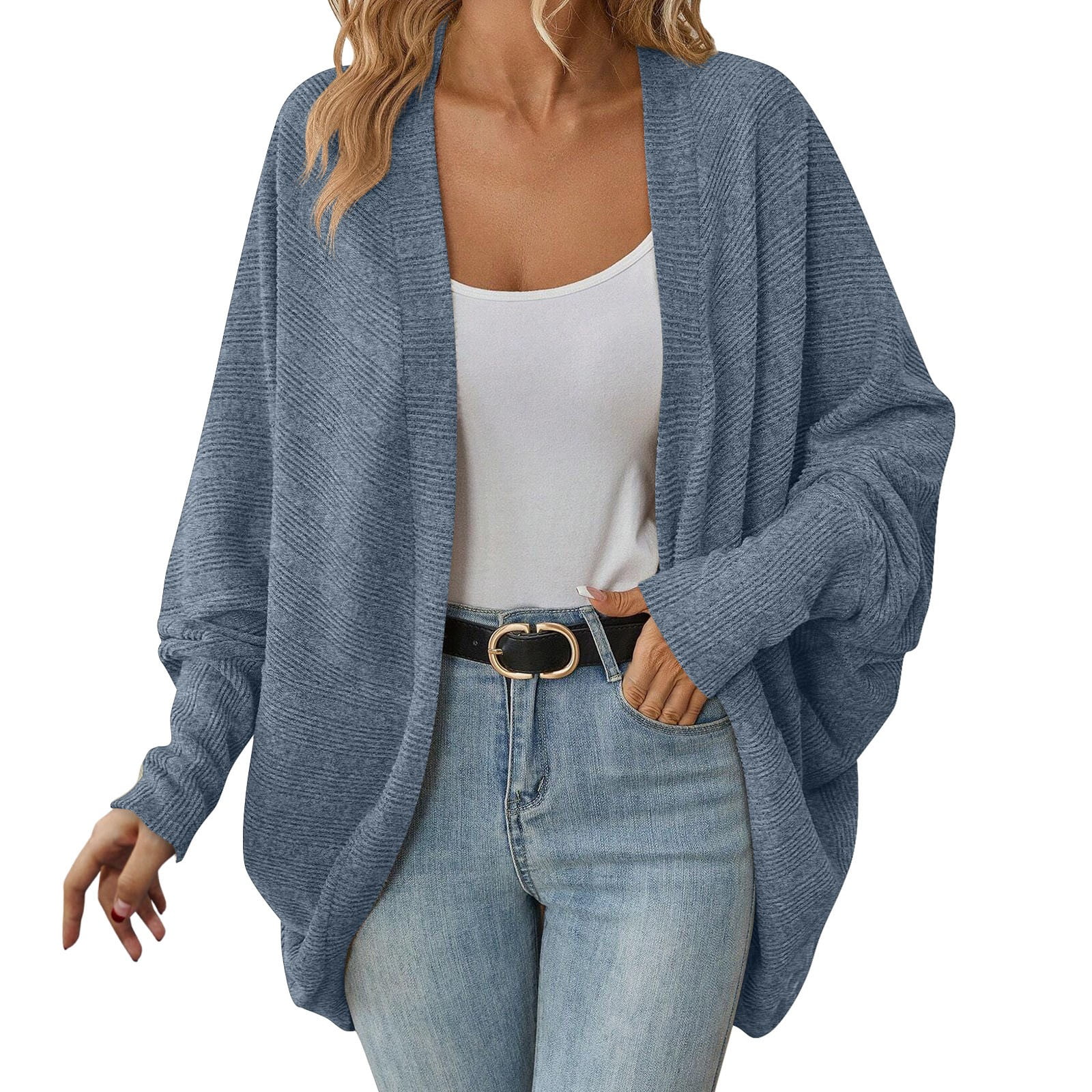 ZHAGHMIN Womens Batwing Sleeve Cardigan Sweater 2023 Loose ZHAGHMIN Womens Batwing Sleeve Cardigan Sweater 2023 Loose
