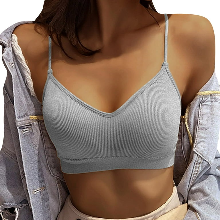 ZHAGHMIN Womens White Tank Top Fitted Women Padded Bralettes