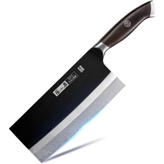 ZHANG XIAO QUAN Damascus Cleaver Knife, Corrosion & Rust Resistant | Ultra Sharp Professional Kitchen Chef's Knife for Slicing Meat and Vegetables, Ideal Gift
