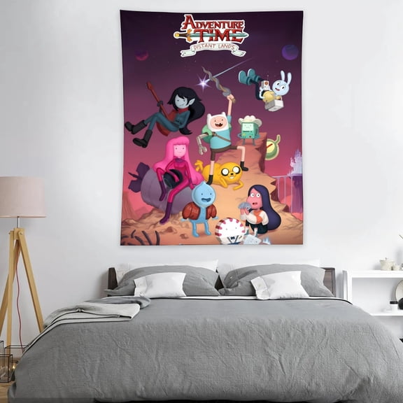 ZHANGCAIFENG Adventure Time-Theme Anti-pilling Tapestry Gift Wall Hanging Backdrop for Room Bedroom Girls Fans Background Banner Party Birthday Supplies Decor