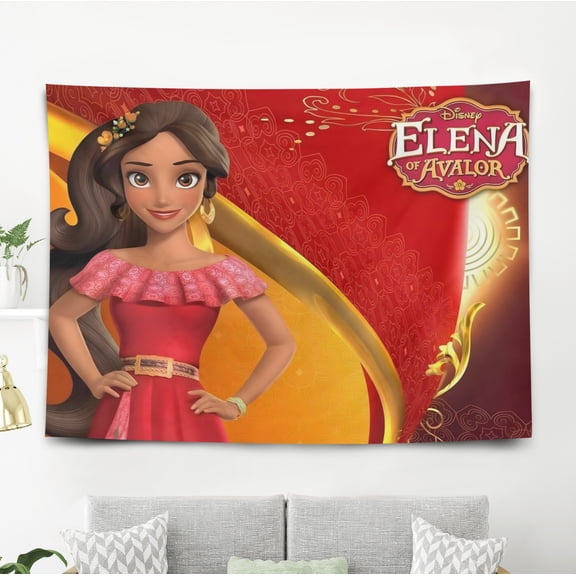 ZHANGCAIFENG Elena of Avalor Princess-Theme Anti-pilling Tapestry Gift Wall Hanging Backdrop for Room Bedroom Girls Fans Background Banner Party Birthday Supplies Decor