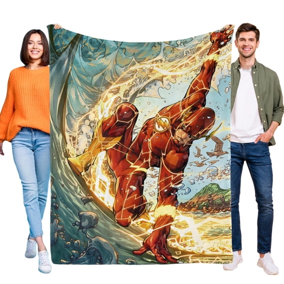ZHANGCAIFENG Flash Man Flashman-Anti-Pilling Flannel Blanket Soft Lightweight Plush Fuzzy Cozy Luxury Blanket for Home and Kitchen Use Perfect for Kids and Adults50"X60"