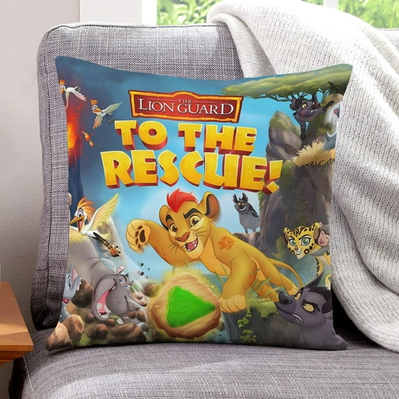 ZHANGCAIFENG Lion Guard-themed plush velvet Pillow Cover Case Gifts Pillowcase Home Decorative Throw Cushion Birthday Present Fans Lover18"*18"(45cm*45cm)
