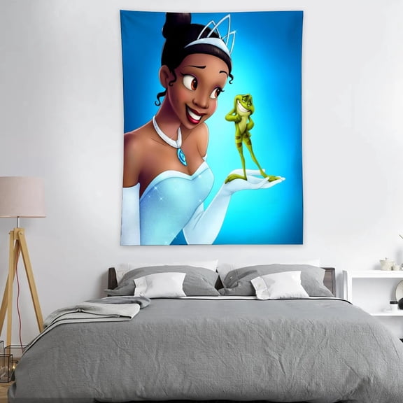 ZHANGCAIFENG Tiana The Princess and the Frog-Theme Anti-pilling Tapestry Gift Wall Hanging Backdrop for Room Bedroom Girls Fans Background Banner Party Birthday Supplies Decor