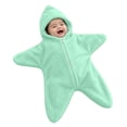 thumbnail image 1 of ZHANGDER Baby Solid Starfish Onesie, Warm Fleece Blanket Jumpsuit Zip Closure Infant Romper, 1 of 9