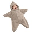 thumbnail image 1 of ZHANGDER Baby Solid Starfish Onesie, Warm Fleece Blanket Jumpsuit Zip Closure Infant Romper, 1 of 9