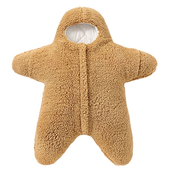 ZHANGDER Baby Starfish Onesie, Fleece Baby Star Hooded Knit Romper Bodysuit Jumpsuit Zip Up Swaddle Sack Photo Newborn, Green 12M