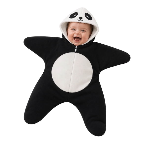 ZHANGDER Baby Starfish Onesie, Fleece Jumpsuit Infant Soft Romper Cute Baby Animal Blanket