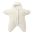 thumbnail image 1 of ZHANGDER Baby Starfish Onesie, Fleece Newborn Starfish Style Hooded Romper Bodysuit Zip Up Jumpsuit Photo Prop, White 12M, 1 of 9