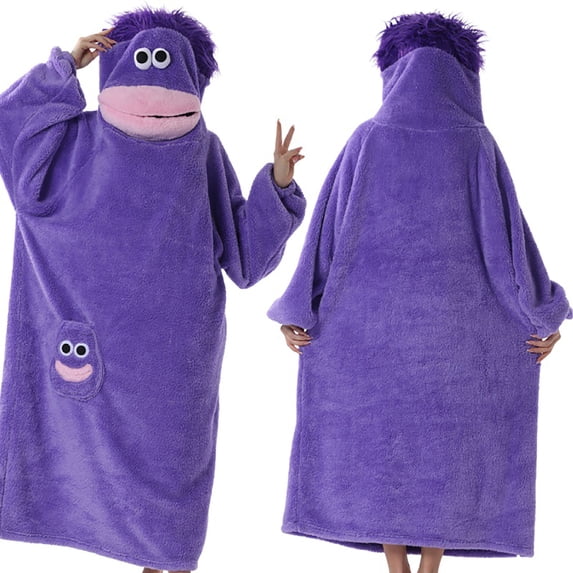 ZHANGDER Funny Wearable Blanket Hoodie, Adult Big Mouth Monster Loungewear, Long Sleeve Loose Pjs Costume, One Size Fits All 9 Colors