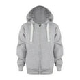 thumbnail image 1 of ZHANGDER Girls Full Zip Hoodie Sweatshirt Oversized Hooded Jacket with Drawstring and Pocket, Light Gray 6-7 Years, 1 of 6