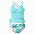 thumbnail image 1 of ZHANGDER Girls Swimsuits 2 Piece Bathing Suit for Teens Adjustable Straps Bikini Sets Cute Bikini Swimsuits, Blue 9-10 Years, 1 of 6