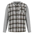 thumbnail image 1 of ZHANGDER Hoodies for Men Flannel Hoodie Shirts Plaid Shirt Jackets with Pocket, Z-Grey XXXL, 1 of 5