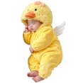 thumbnail image 1 of ZHANGDER Infant Duck Costume Toddler Baby Boys Girls Flannel Romper Hooded Jumpsuit Outfits, 1 of 9