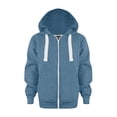 thumbnail image 1 of ZHANGDER Kids Zip Up Hoodie Sweatshirt with Kangaroo Pocket Oversized School Uniform Jacket, Navy 4-5 Years, 1 of 6