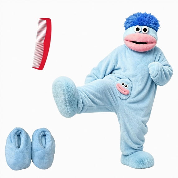 ZHANGDER Monster Onesie, Big Mouth Monster Onesie, Plush Monster Onesie Soft Plush Loungewear with Shoes and Comb