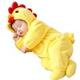 thumbnail image 1 of ZHANGDER Nebworn Baby Chick Costume Infant Girl Boy Outfit Fall Winter Warm Flannel Plush Hood Romper, 1 of 8