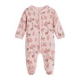 thumbnail image 1 of ZHANGDER Newborn Boy Clothes 6M Infant Newborn Fall Winter Romper Bodysuit Long Sleeve Button Jumpsuit One Piece Warm Outfit, Pink 3-6 Months, 1 of 4
